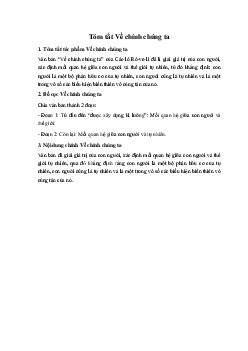 Tóm tắt Về chính chúng ta Ngữ Văn 10 sách Kết Nối Tri Thức