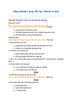 Giải SGK Tiếng Việt 5 trang 120 Bài 24: Nói và nghe: Lợi ích của tự học - Kết nối tri thức (Tập 1)