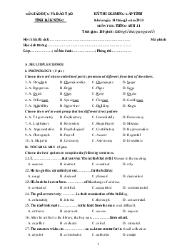 Kỳ Thi Olympic Cấp Tỉnh Đắk Nông Môn Tiếng Anh Lớp 11 Năm 2015