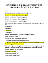 CHƯƠNG 2 TRIẾT HỌC MÁC - LÊNIN