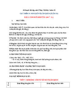 Giáo án Tiếng Việt 2 sách Chân trời sáng tạo Học kì 2 | Tuần 19 tiết 7, 8