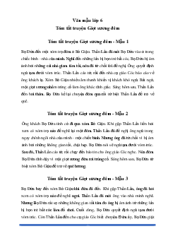 Văn mẫu lớp 6: Tóm tắt truyện Giọt sương đêm (10 mẫu) - Chân Trời Sáng Tạo