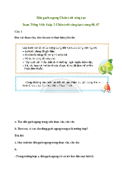 Soạn bài Luyện từ và câu: Dấu gạch ngang - Tiếng Việt 4 Chân trời sáng tạo