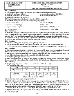 Đề thi học sinh giỏi lớp 11 THPT tỉnh Quảng Bình năm học 2012 - 2013 môn Hóa học (có đáp án)