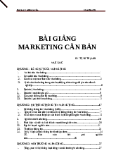 Bài giảng marketing căn bản | Marketing căn bản | Trường Đại học Thủy Lợi