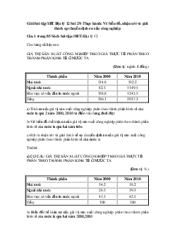 Giải bài tập SBT Địa Lý 12 bài 29: Thực hành: Vẽ biểu đồ, nhận xét và giải thích sự chuyển dịch cơ cấu công nghiệp