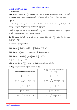 Bài tập trắc nghiệm nguyên hàm có đáp án và lời giải Toán 12