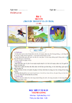 Giáo án môn Văn 6 Bài 1: Truyện sách Cánh diều