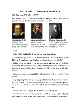 Giải Lý 10 Kết nối tri thức Bài 1: Làm quen với Vật lí