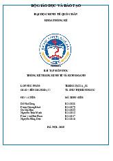 Bài tập nhóm 2 môn Thống kê trong kinh tế và kinh doanh | Trường Đại học Kinh Tế Quốc Dân