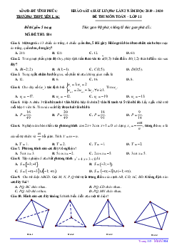 Đề KSCL lần 2 Toán 11 năm 2019 – 2020 trường THPT Yên Lạc – Vĩnh Phúc
