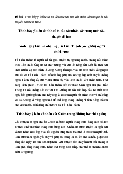 Trình bày ý kiến của em về tính cách của các nhân vật trong một câu chuyện đã học (3 mẫu) | Văn mẫu Tiếng việt 10| Cánh diều