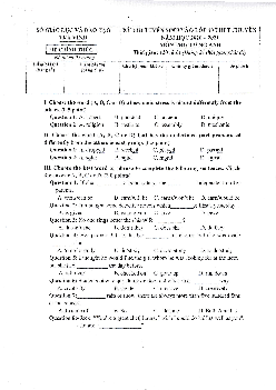Đề thi Tuyển sinh lớp 10 THPT tỉnh Trà Vinh năm học 2020-2021 môn Tiếng Anh (chuyên)