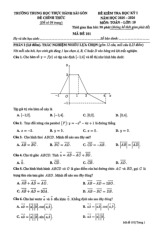 Đề học kỳ 1 Toán 10 năm 2025 – 2026 trường TH Thực hành Sài Gòn – TP HCM