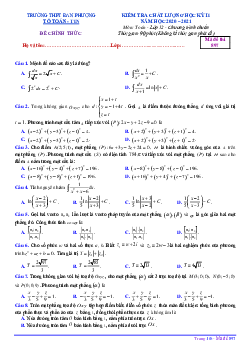Đề thi học kỳ 2 Toán 12 năm 2020 – 2021 trường THPT Đan Phượng – Hà Nội