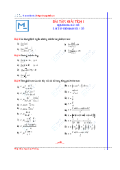 Bài tập giải tích chương 1: Dãy số | Trường đại học Bách Khoa, Đại học Đà Nẵng