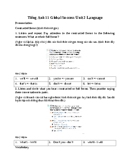 Giải Unit 2 Language | Tiếng Anh 11 Global Success