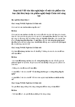 Soạn bài Viết văn bản nghị luận về một tác phẩm văn học (bài thơ) hoặc tác phẩm nghệ thuật | Ngữ văn 11 Chân trời sáng tạo