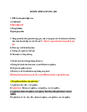 Trắc nghiệm hóa sinh lâm sàng | Đại học Y khoa Phạm Ngọc Thạch