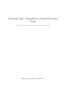 Dai cuong Tcqlyt - Trường Đại học Y khoa Phạm Ngọc Thạch