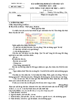 Đề thi học kì 1 môn Tiếng Việt lớp 3 năm 2023 - 2024 (Đề 5) | Kết nối tri thức