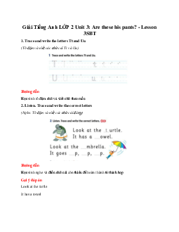 Unit 3: Are these his pants? - Lesson 3 Giải SBT | Tiếng anh 2 Family and Friends