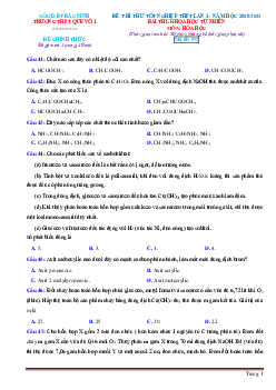Đề thi tốt nghiệp THPT Quốc Gia lần 1 năm 2020-2021 môn hóa Trường THPT Quế Võ 1 (có đáp án)