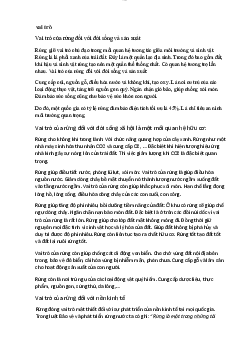 Vai trò của rừng đối với đời sống ?