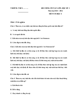 Đề cương ôn tập giữa học kì 1 môn Tin học 8 sách Cánh diều