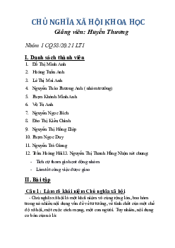 Câu hỏi tự luận môn Chủ nghĩa xã hội khoa học (Có đáp án)