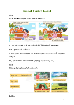 Giải Tiếng Anh lớp 4 Unit 10: Lesson 1 | Global Success