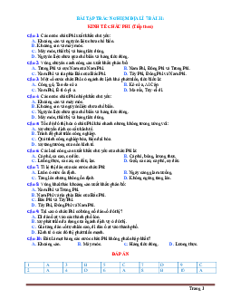 Trắc nghiệm Địa 7 bài 31: Kinh tế Châu Phi tiếp theo (có đáp án)