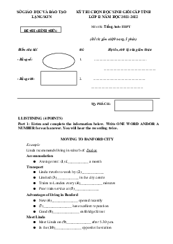Đề thi chọn HSG Tiếng Anh 12 sở GD-ĐT Lạng Sơn 2021-2022 (có đáp án)