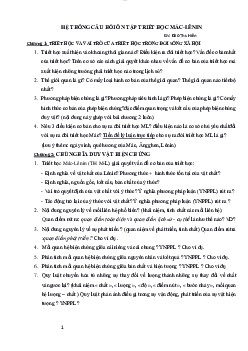 Hệ thống câu hỏi ôn tập triết học Mác - LêNin | Đại học Thủy Lợi