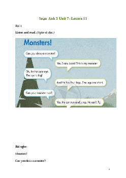 Tiếng Anh lớp 3 Unit 7: Lesson 11  trang 126 Explore Our World