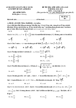 Đề thi học sinh giỏi Toán 10 cụm trường Sơn Động 2022-2023 (có đáp án)
