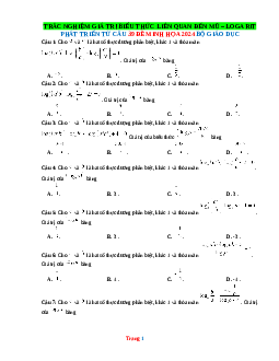 TOP 20 câu trắc nghiệm phát triển câu 39 từ đề minh họa THPTQG môn Toán năm 2024 (có đáp án)