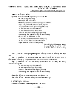 Đề thi học kì 2 môn Ngữ văn lớp 8 năm 2022 - 2023 - Đề 10