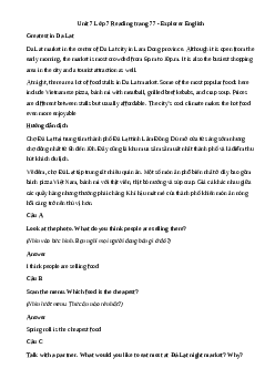 Giải Tiếng Anh 7 Unit 7: Reading | Explore English