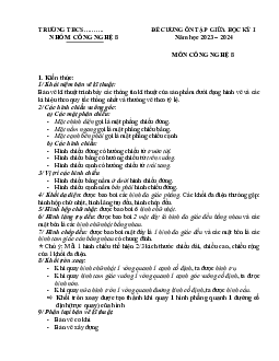 Đề cương ôn tập giữa học kì 1 môn Công nghệ 8 sách Kết nối tri thức với cuộc sống