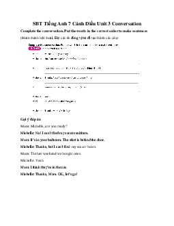 SBT Tiếng Anh 7 Cánh Diều Unit 3 Conversation