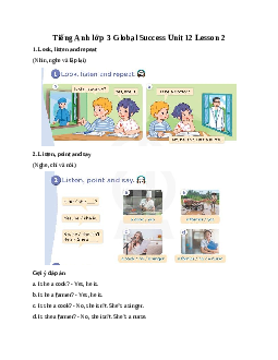 Tiếng Anh lớp 3 Global Success Unit 12 Lesson 2