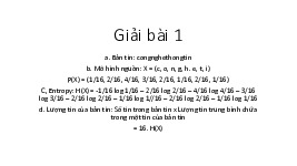 Đáp án BT 1, 2 | Môn Nhập môn kỹ thuật truyền thông| Trường Đại học Bách Khoa Hà Nội