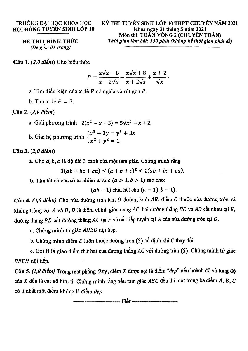 Đề Toán thi vào 10 chuyên năm 2021 trường ĐHKH Huế (vòng 2 – chuyên Toán)