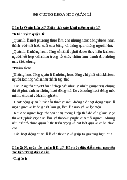 Đề cương khoa học quản lý