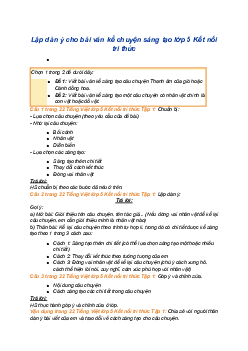 Giải SGK Tiếng Việt 5 trang 21 Bài 3: Lập dàn ý cho bài văn kể chuyện sáng tạo - Kết nối tri thức (Tập 1)