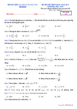 Đề thi thử Toán THPTQG 2019 trường chuyên Lê Thánh Tông – Quảng Nam lần 2