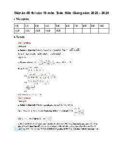 Đề thi vào 10 môn Toán năm 2023 - 2024 Sở GD&ĐT Kiên Giang
