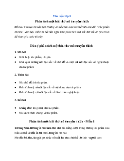 Văn mẫu lớp 8: Phân tích một bài thơ mà em yêu thích Ngữ Văn 8 | Cánh diều