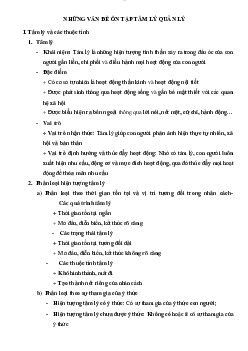 Đề cương chi tiết ôn tập môn Tâm lý quản lý | Học viện Công nghệ Bưu chính Viễn thông
